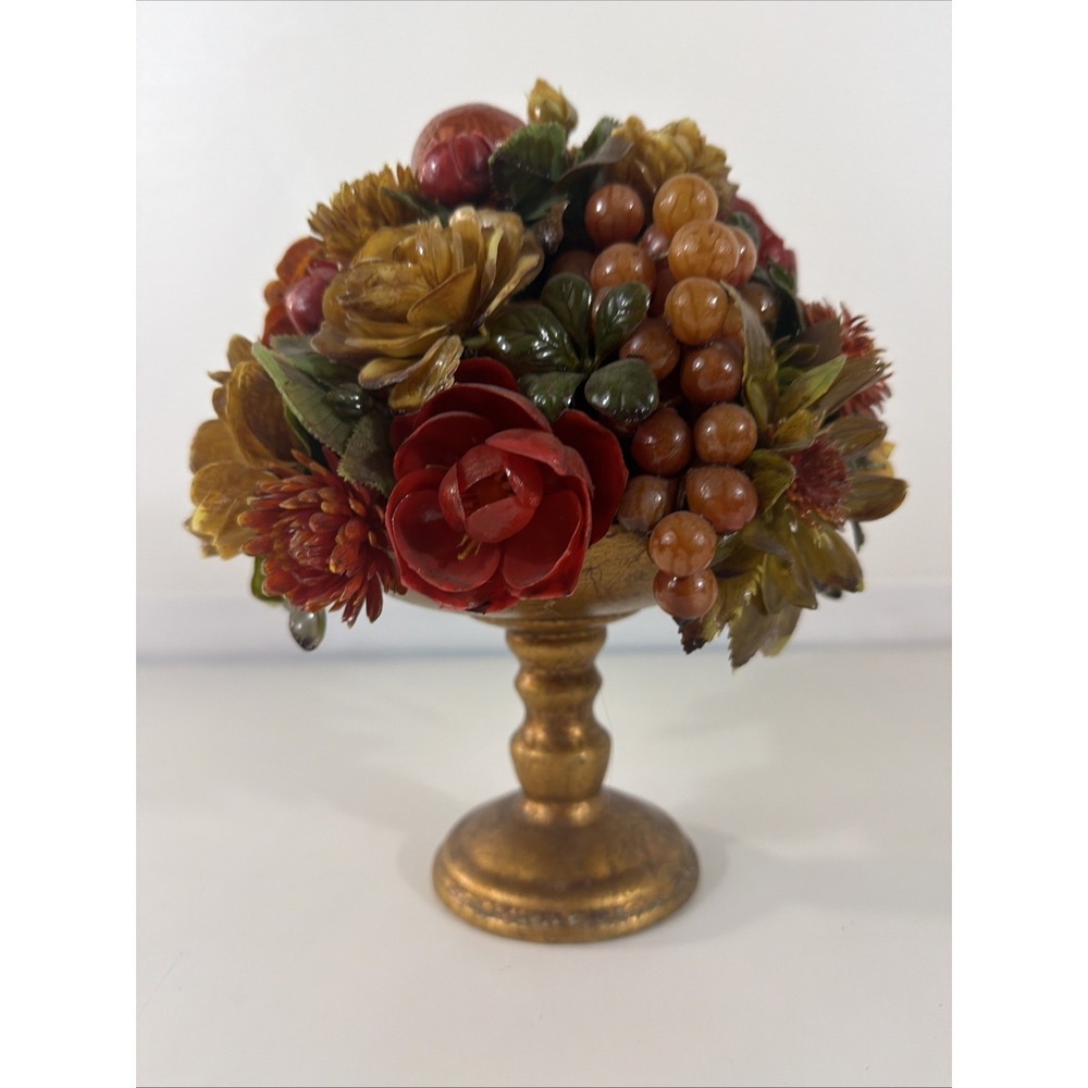 Vintage Mid Century Modern Vinyl Fruit Floral Topiary Centerpiece